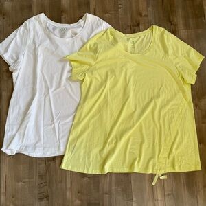 2 Logo Instant Chic Short Sleeve Shirts T-Shirt Women 2XL Round Neck White Neon